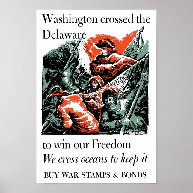 Pôster Washington cruzou o Delaware — WW2 (Frente)