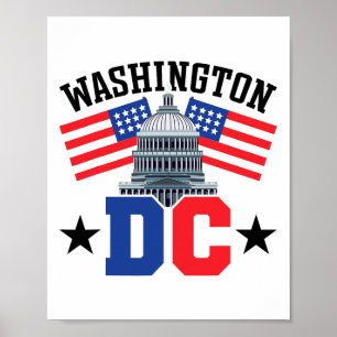 Poster Washington Dc Capitol Hill American Flag Usa orgul