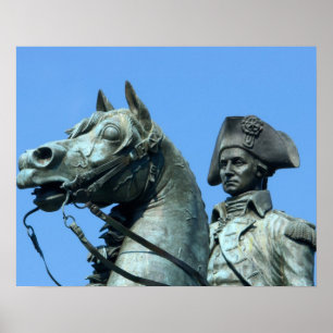 Poster Washington, DC, estátua do General George