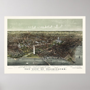 Pôster Washington, DC Panorâmica - 1892