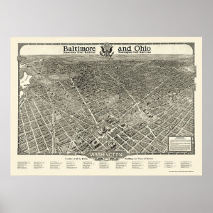 Pôster Washington, DC Panorâmica - 1923