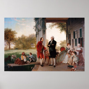 Poster Washington e Lafayette no Monte Vernon