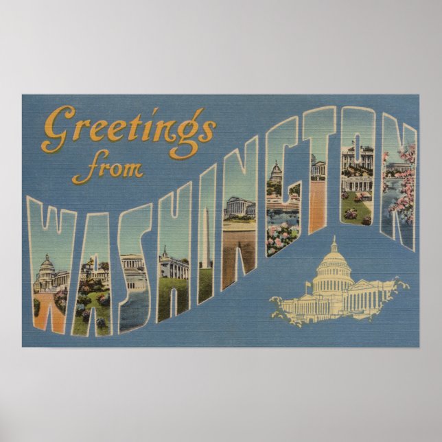 Poster Washington (Estado) - Cenas de Letras Grandes 4 (Frente)