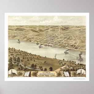 Poster Washington, mapa panorâmico do MO - 1869