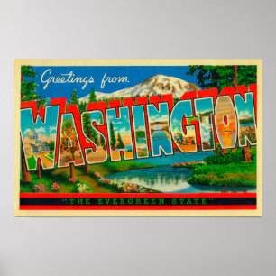 Pôster Washington - o estado verde