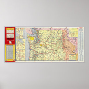 Pôster Washington, Oregon, Idaho