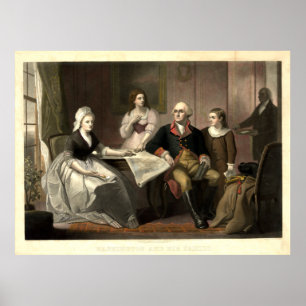 Pôster Washington & seu Mezzotint da família por C.