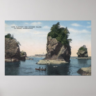 Poster Washington - vista do elogio & do Tatoosh do cabo