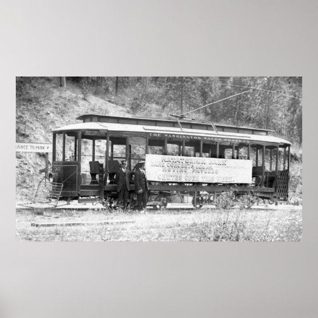 Poster Washington Water Power Co. Trolly (Frente)