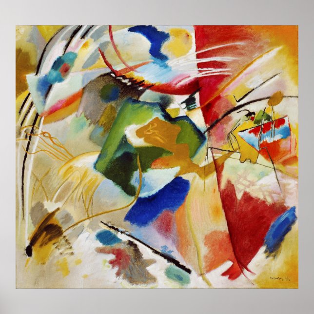 Poster Wassily Kandinsky | Pintura com o Centro Verde (Frente)