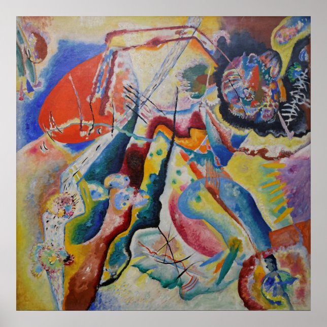 Poster Wassily Kandinsky Red Stain Abstrato Art (Frente)