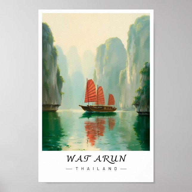 Poster Wat Arun Bangkok Thailand  Wall Art, Temple (Frente)