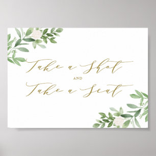 Poster Watecolor Greenery, tire uma foto e sente-se