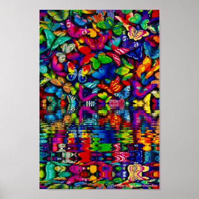 POSTER WATER BUTTERFLIES CUSTOM PRINT (Frente)