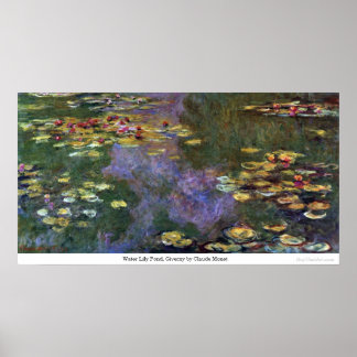 Pôster Water Lily Pond, Giverny, por Claude Monet