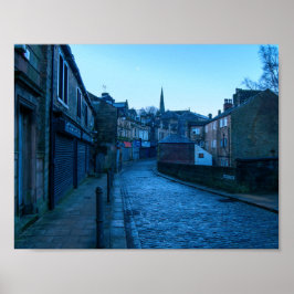 Poster Water Street Todmorden - Cobbled Charm at Dusk