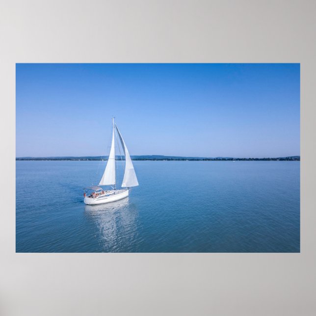 Poster Water | Yacht at Lake Balaton Lake Hungary (Frente)