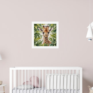 Poster Watercolor Baby Giraffe