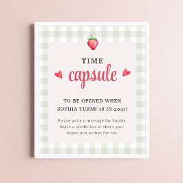 Poster Watercolor Berry First Birthday Time Capule