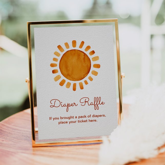 Poster Watercolor Boho Sunshine Chá de fraldas Raffle (Criador carregado)