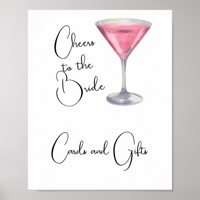 Poster Watercolor Bridal shower Cards and Gifts (Frente)