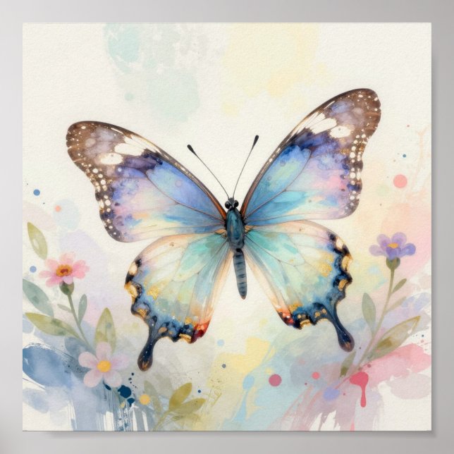 Poster Watercolor Butterfly (Frente)