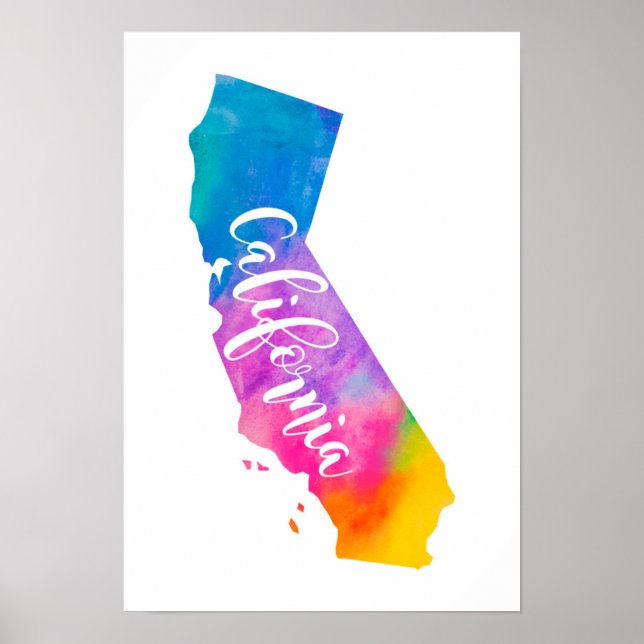 Poster Watercolor California (Frente)