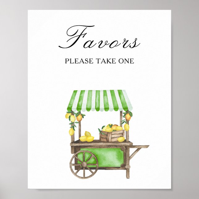 Poster Watercolor citrus bridal shower - Favors (Frente)