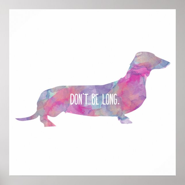 Pôster Watercolor Dachshund Art (Frente)