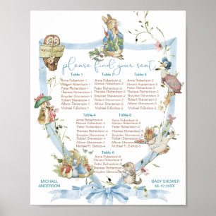 Poster Watercolor Elegante Flor Selvagem Peter Rabbit bab