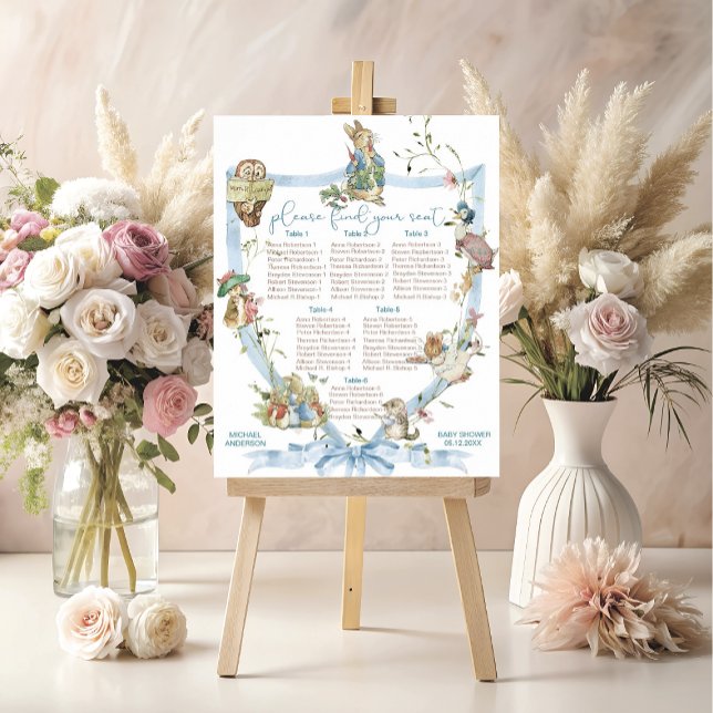 Poster Watercolor Elegante Flor Selvagem Peter Rabbit bab (Criador carregado)