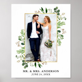 Poster Watercolor Eucalyptus Greenery Foto Dourada