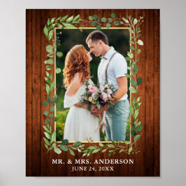 Poster Watercolor Eucalyptus Greenery Wood Foto Dourada