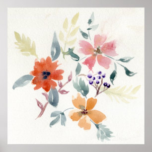Poster Watercolor Floral Art Arte Pintada À Mão