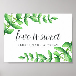 Poster Watercolor Foliage Sinal de Bar de Sobremesa de Ca