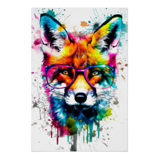 Pôster Watercolor Fox
