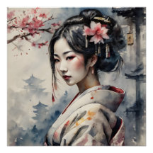 Watercolor Geisha n.o 1