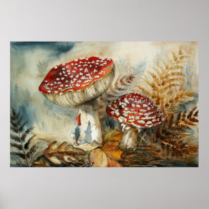 Poster watercolor gnome