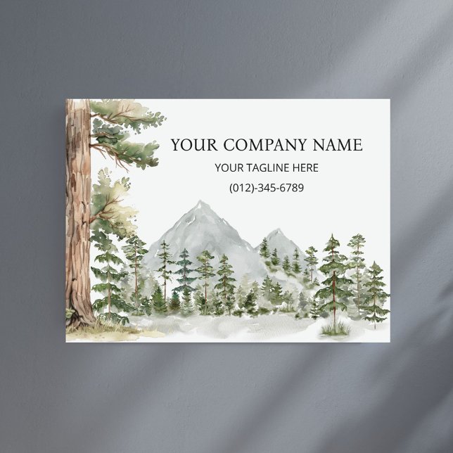 Poster Watercolor Green Forest Personalized Business (In situ)