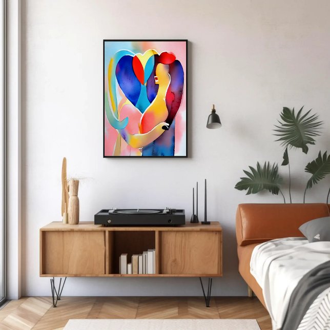 Poster Watercolor Heart of Love Art (Criador carregado)