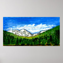 Poster Watercolor jGibney Breckenridge CO 1999art 78x40 P