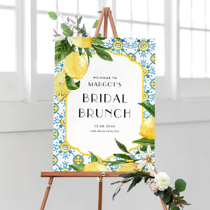 Poster Watercolor Lemons e Azulejo-Bridal de Marrocos Bru
