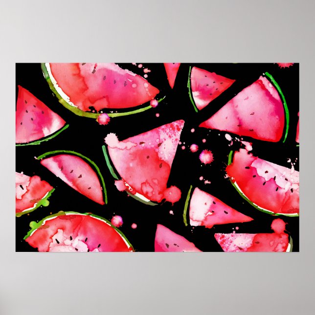 Poster Watercolor Melancia 2 (Frente)