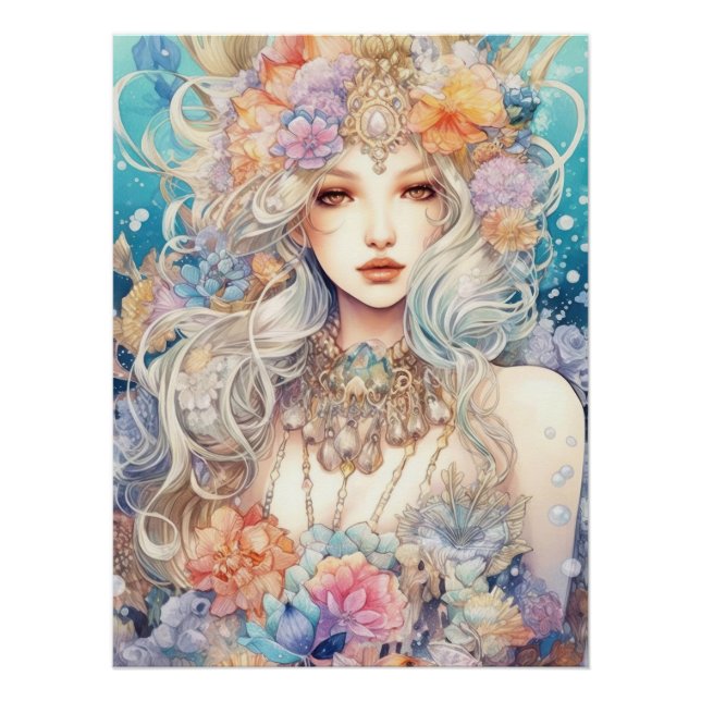 Pôster Watercolor Misterioso Maiden (Frente)