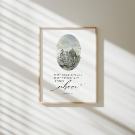 Poster Watercolor Natal a cada presente de cima