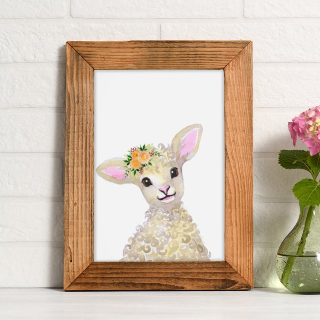 Poster Watercolor Nursery Woodland Fazenda Baby Floral (Criador carregado)