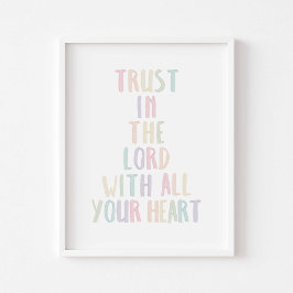 Poster Watercolor Pastel Trust in the Lord with your