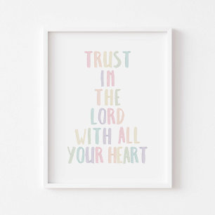Poster Watercolor Pastel Trust in the Lord with your