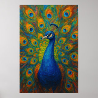 Poster Watercolor Peacock