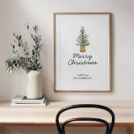 Poster Watercolor Pine Christmas Tree Simple Holiday<br><div class="desc">Watercolor Pine Christmas Tree Simple Holiday</div>
